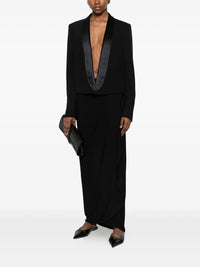 TOM FORD Tom Ford Women Bi-Color Single Breasted Shawl Lapel Cropped Tuxedo Jacket