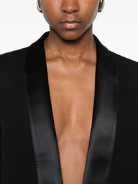 TOM FORD Tom Ford Women Bi-Color Single Breasted Shawl Lapel Cropped Tuxedo Jacket