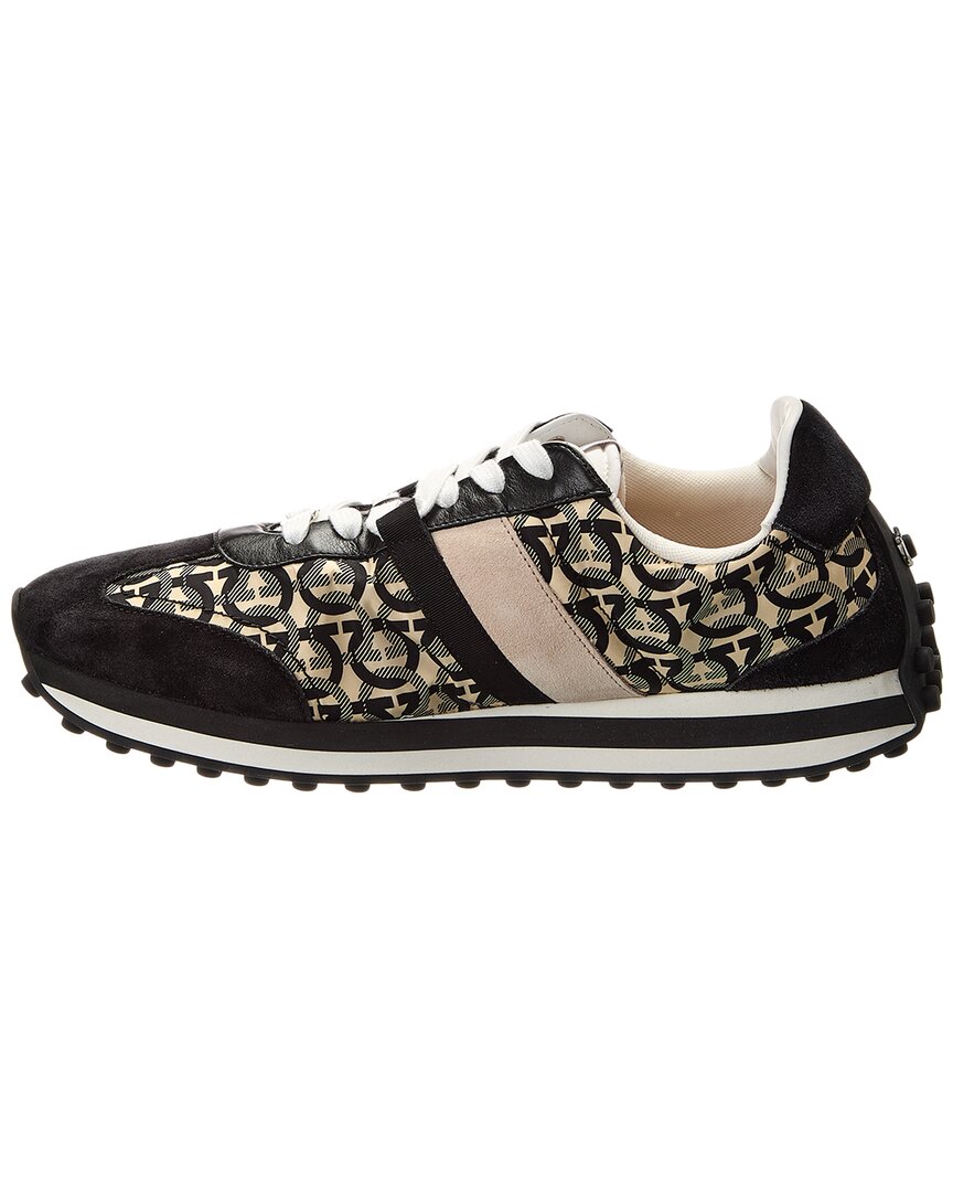 Ferragamo Lulio Tes Dolmias Suede-Trim Sneaker