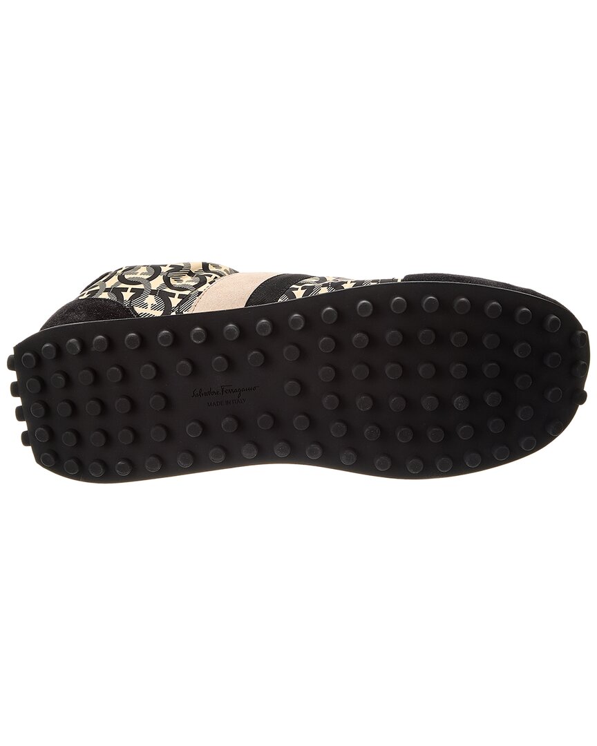 Ferragamo Lulio Tes Dolmias Suede-Trim Sneaker