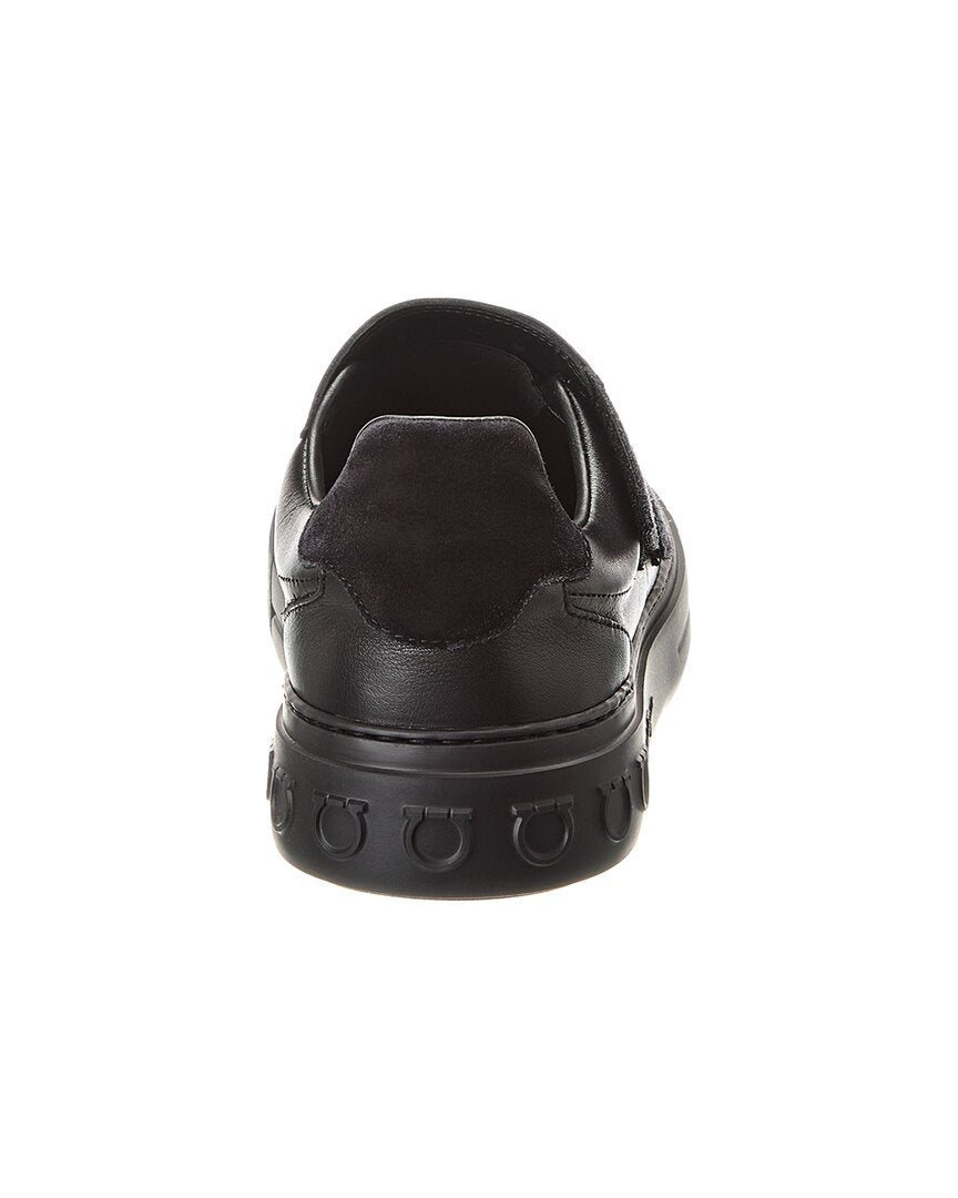 Ferragamo Lima Vit Saddle Sport Costa Leather Sneaker