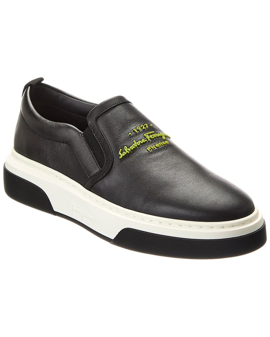 Ferragamo Cassina Saddle Leather Sneaker