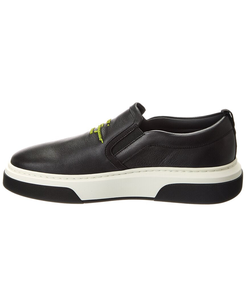 Ferragamo Cassina Saddle Leather Sneaker