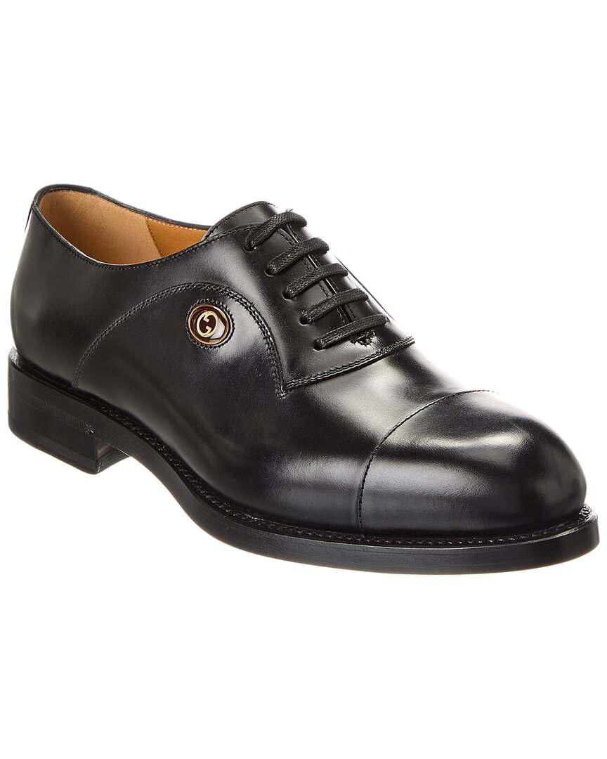 Gucci Interlocking G Leather Oxford Black