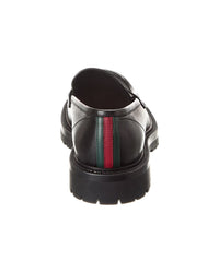 Gucci Web Leather Loafer