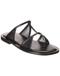 Ferragamo Gioventu Leather Sandal Black