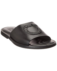Ferragamo Lionel Leather Slide Black