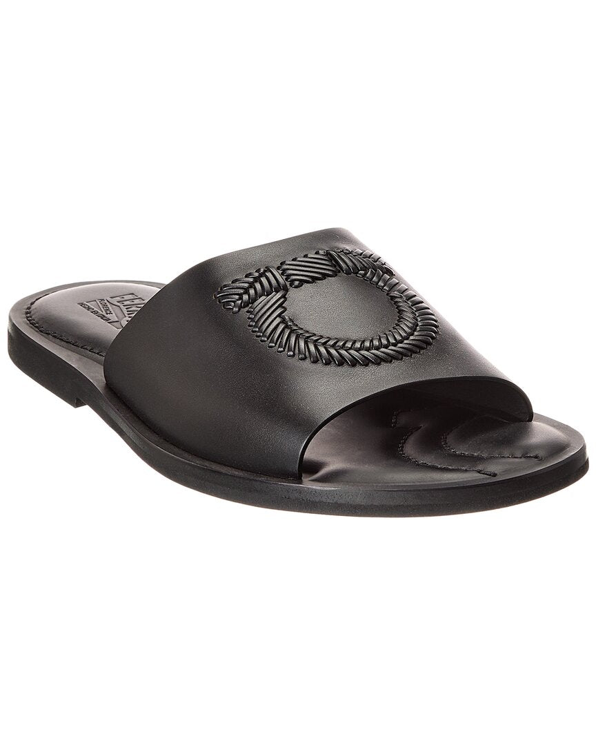 Ferragamo Lionel Leather Slide Black
