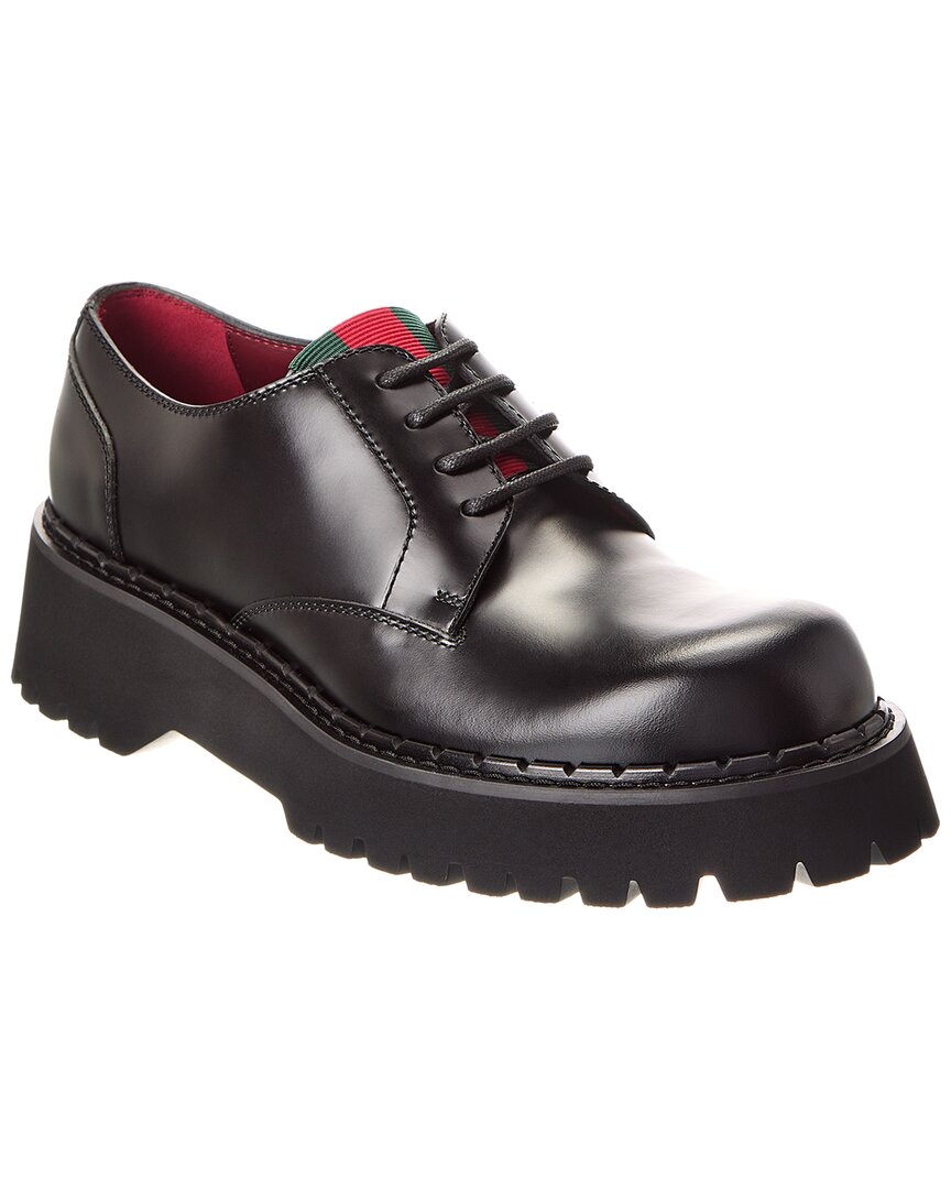 Gucci Chunky Leather Platform Oxford Black