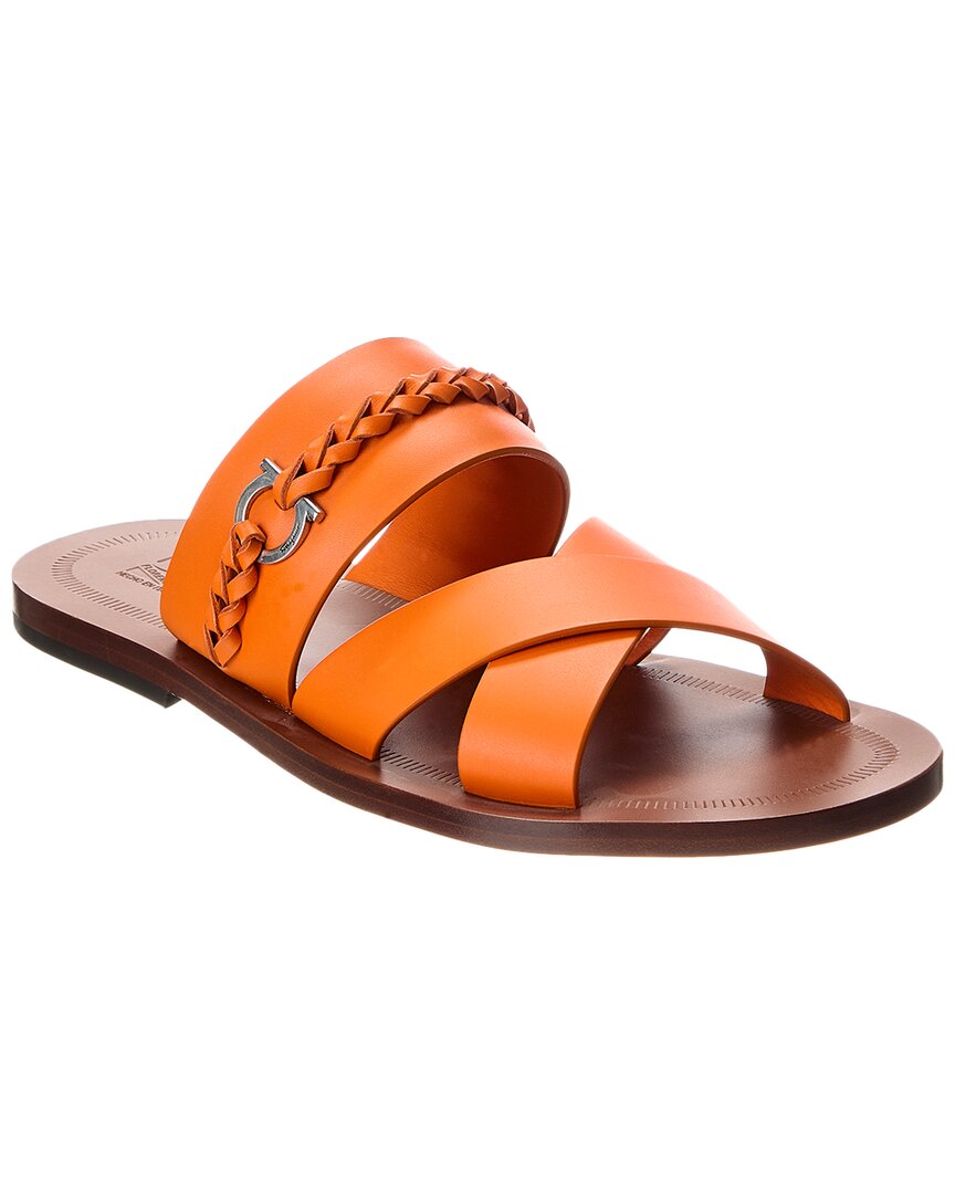 Ferragamo Giotto Leather Sandal Orange