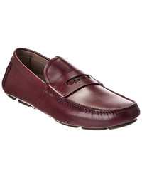 Ferragamo Newton Leather Loafer Purple 6 Wide