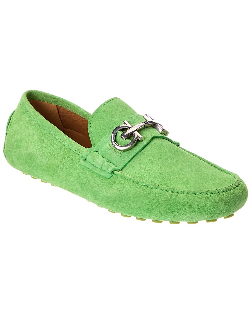 Ferragamo Grazioso Suede Loafer Green