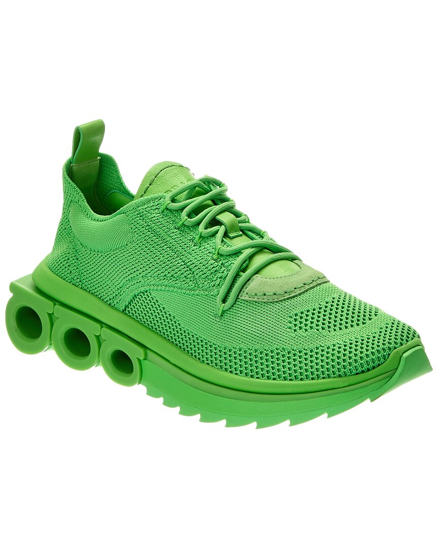 Ferragamo Nima Knit Sneaker Green