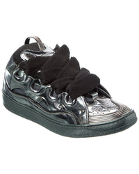 Lanvin Basses Curb Xl Leather Sneaker Silver