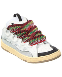 Lanvin Curb Leather Sneaker Silver