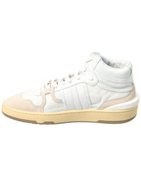 Lanvin Tennis Leather & Mesh High-Top Sneaker