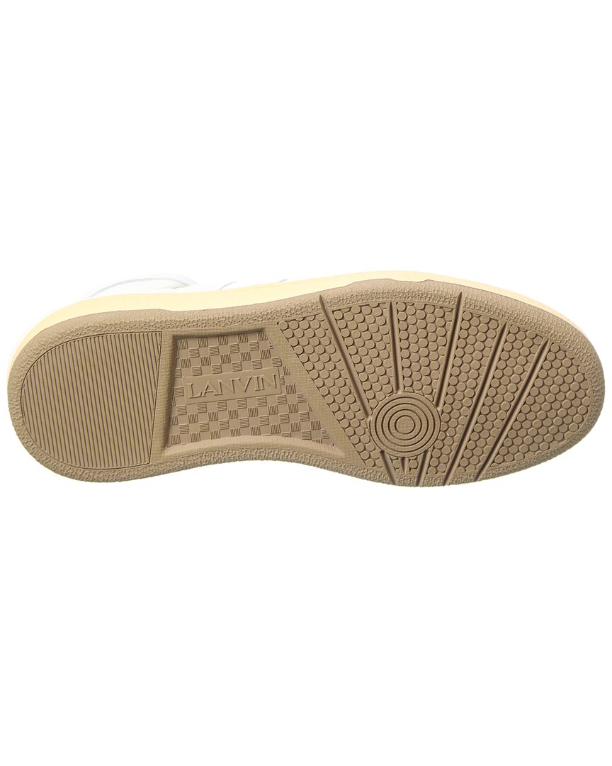 Lanvin Tennis Leather & Mesh High-Top Sneaker
