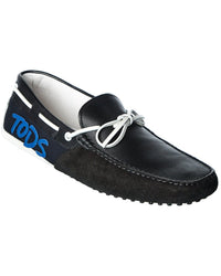 Tods Gommino Leather & Suede Loafer Black