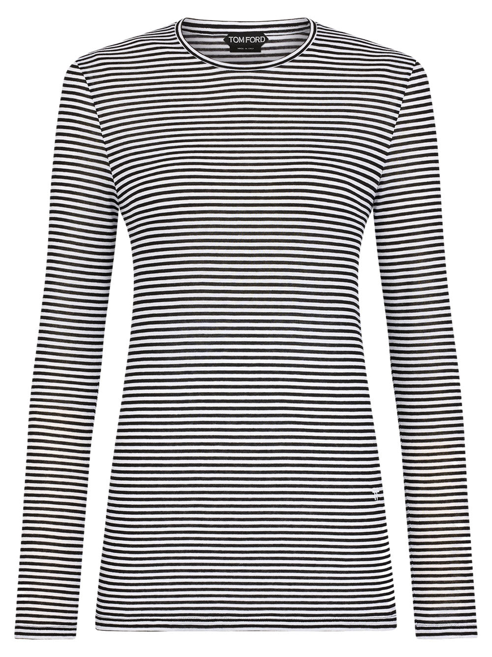 TOM FORD Long-Sleeved Striped T-Shirt With Tonal Tf Embroidered Logo Women
