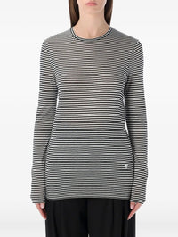 TOM FORD Long-Sleeved Striped T-Shirt With Tonal Tf Embroidered Logo Women