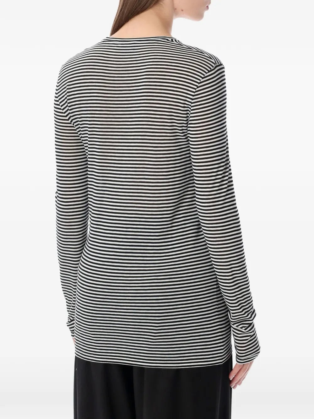 TOM FORD Long-Sleeved Striped T-Shirt With Tonal Tf Embroidered Logo Women