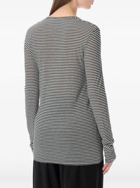 TOM FORD Long-Sleeved Striped T-Shirt With Tonal Tf Embroidered Logo Women