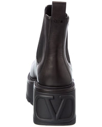 Valentino Vlogo Leather Platform Boot