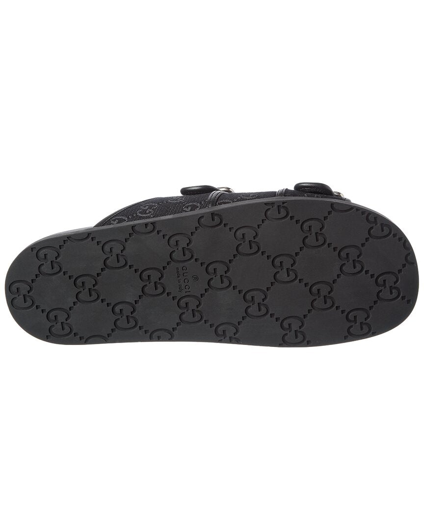 Gucci Gucci Gg Supreme Canvas & Leather Slides Slide