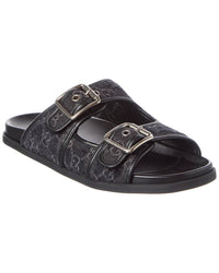 Gucci Gucci Logo Leather & Canvas Sandal