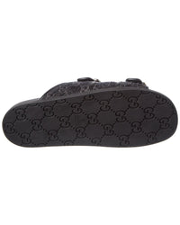 Gucci Gucci Logo Leather & Canvas Sandal