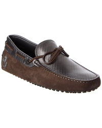 Tod’S X Ferrari New Gommini Suede & Leather Loafer Grey Multi