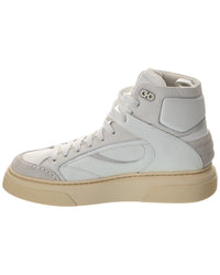 Ferragamo Cassio Leather High-Top Sneaker