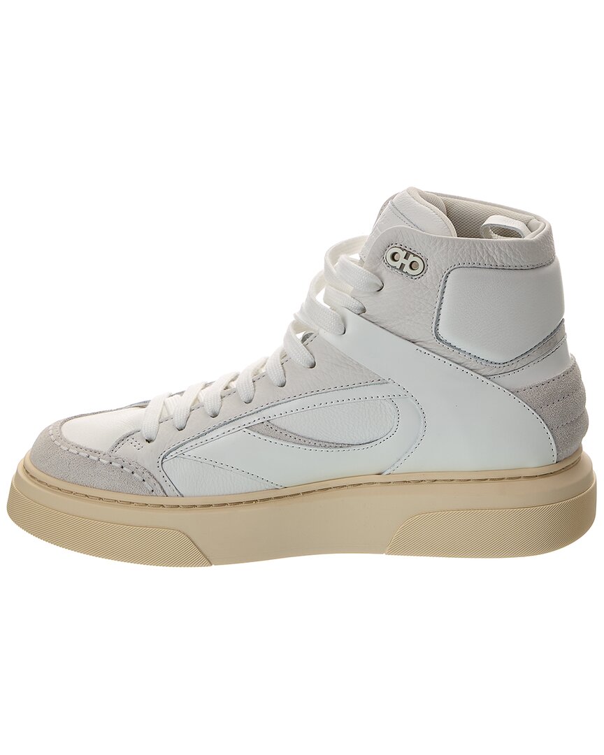 Ferragamo Cassio Leather High-Top Sneaker