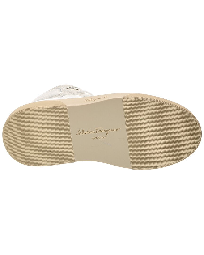 Ferragamo Cassio Leather High-Top Sneaker