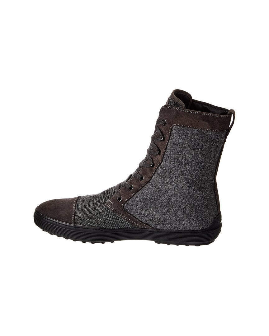 Tod’S Flannel & Suede Boot