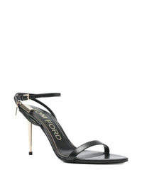 TOM FORD Shiny Leather Padlock Pointy Naked Sandals 85 Women
