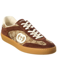 Gucci G75 Gg Canvas & Suede Sneaker