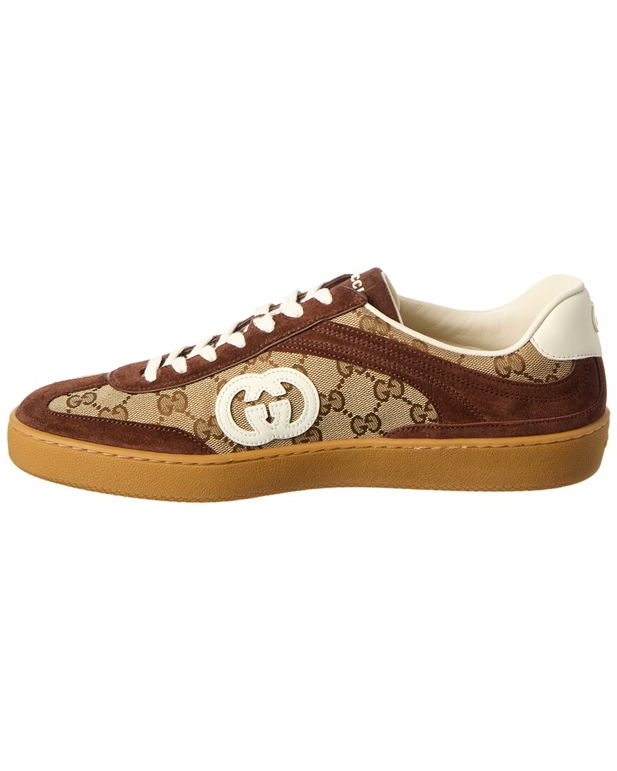 Gucci G75 Gg Canvas & Suede Sneaker