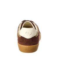 Gucci G75 Gg Canvas & Suede Sneaker