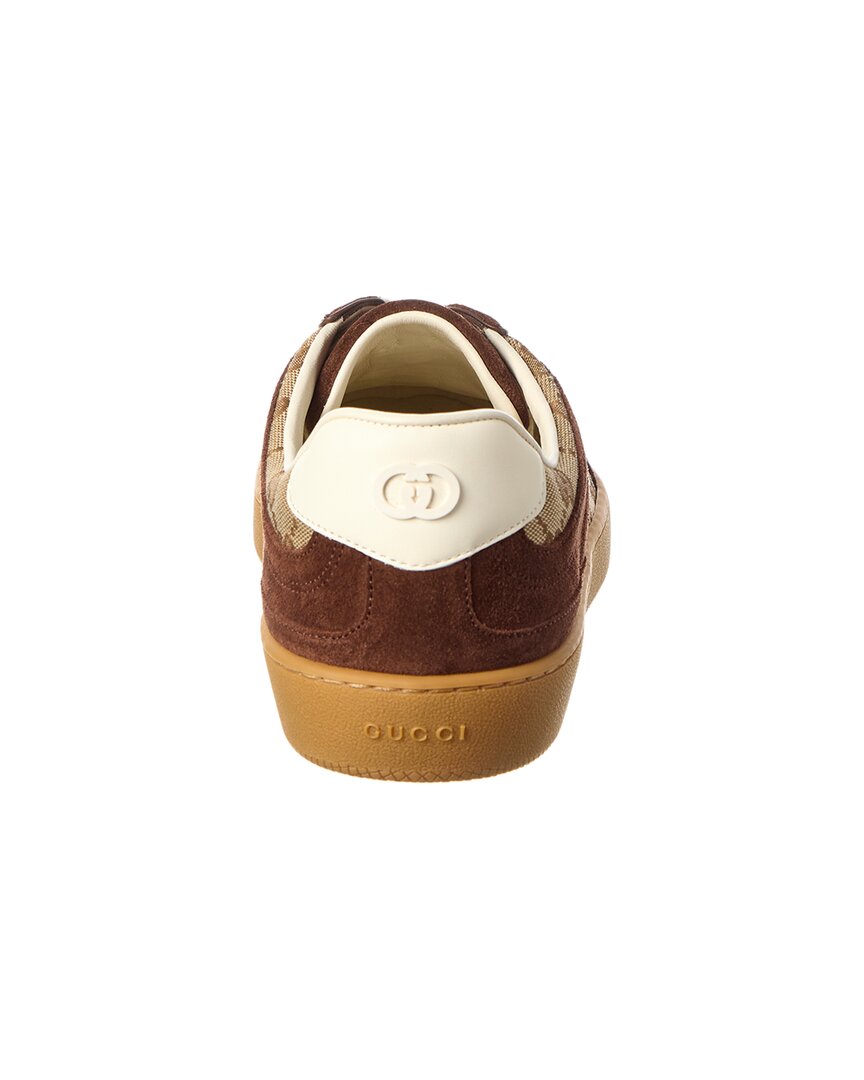 Gucci G75 Gg Canvas & Suede Sneaker