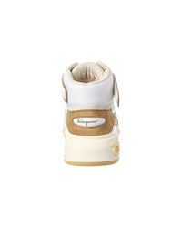 Ferragamo Cosma Leather & Mesh High-Top Sneaker