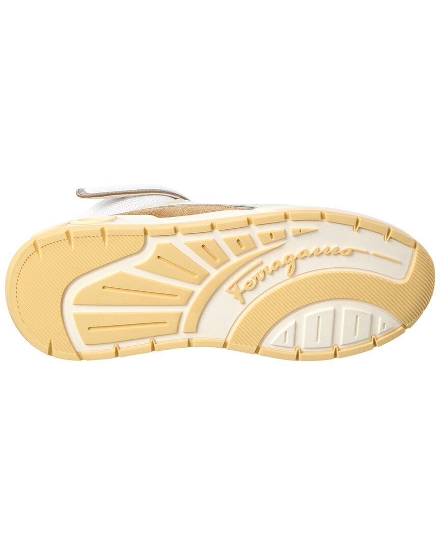 Ferragamo Cosma Leather & Mesh High-Top Sneaker