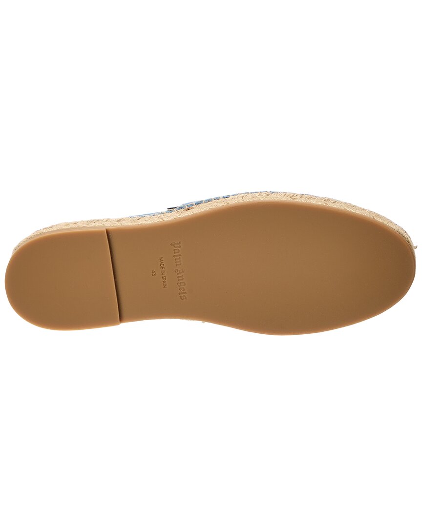 Palm Angels Denim Espadrilles With Embroidered Logo - Blue