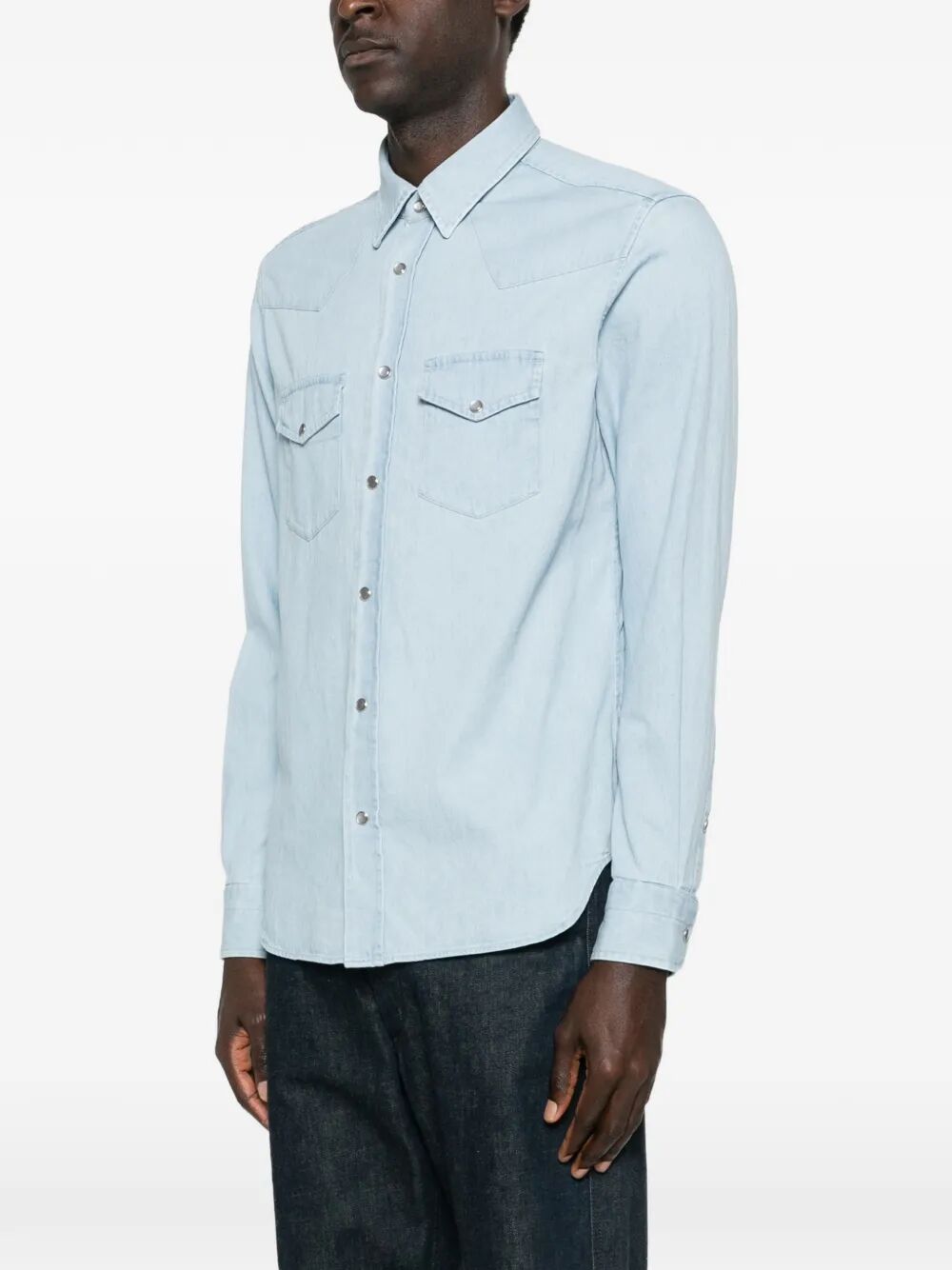 TOM FORD Tom Ford Men Denim Chambray Western Shirt