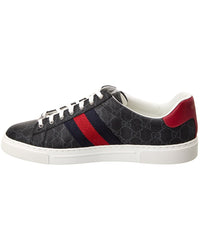 Gucci Ace Web Gg Supreme Canvas & Leather Sneaker