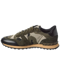 Valentino Rockstud Knit & Suede Sneaker