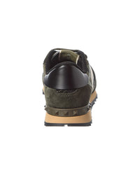 Valentino Rockstud Knit & Suede Sneaker