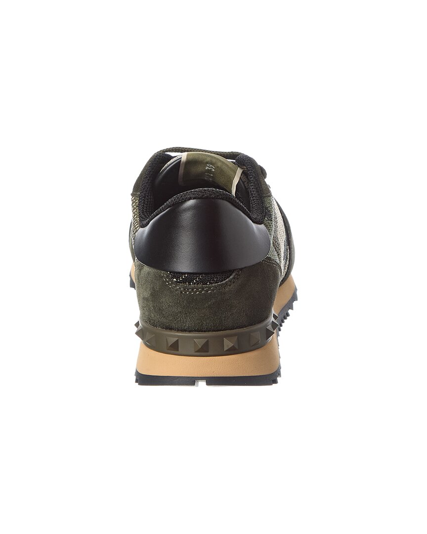 Valentino Rockstud Knit & Suede Sneaker