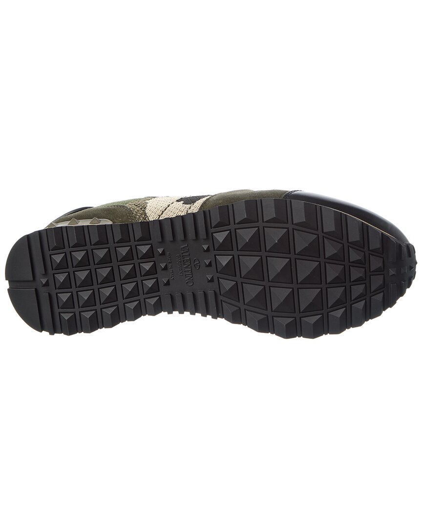 Valentino Rockstud Knit & Suede Sneaker