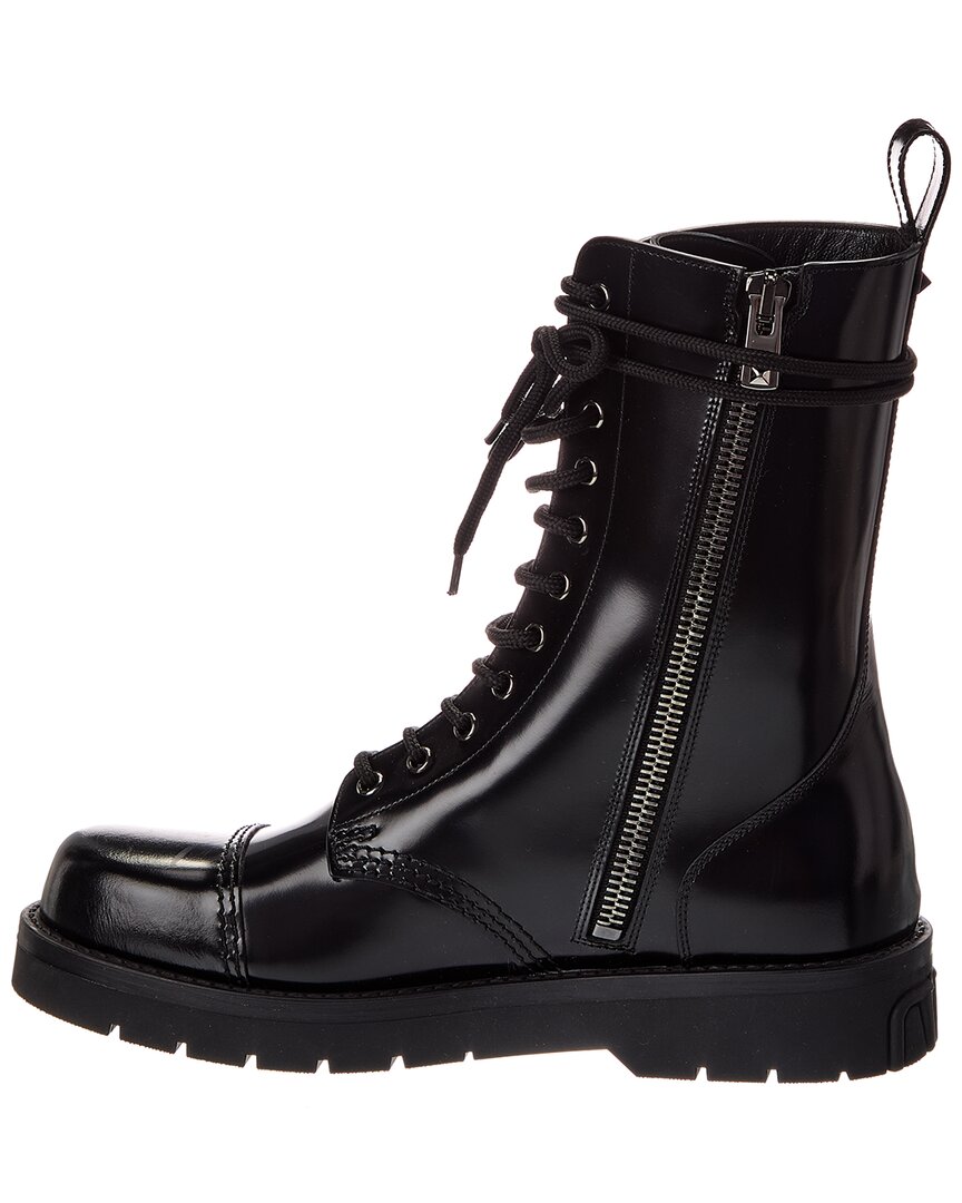 Valentino Leather Combat Boot